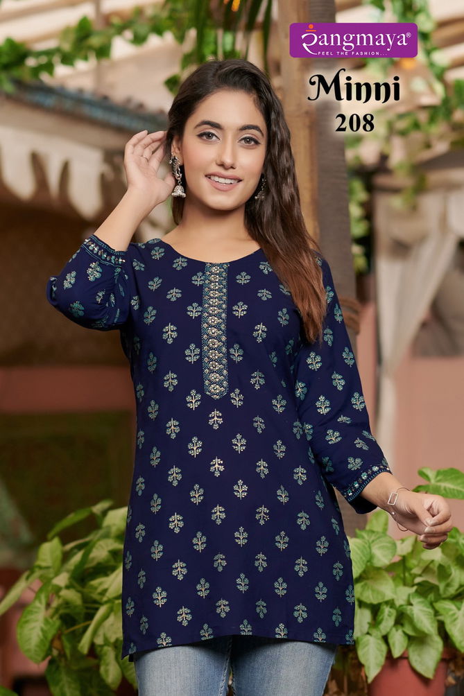 Minni 2 By Rangmaya Rayon Tunic Ladies Top Wholesale Online